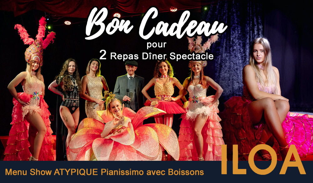 Bon Cadeau 2 pers Menu « Atypique » Pianissimo avec Boissons Iloa